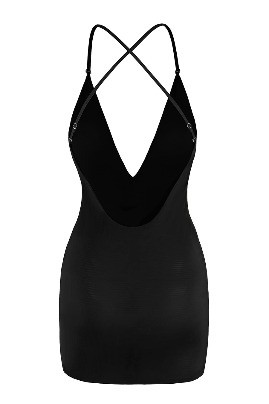 intimates mekana mrežasta višeslojna mini haljina u crnoj boji
