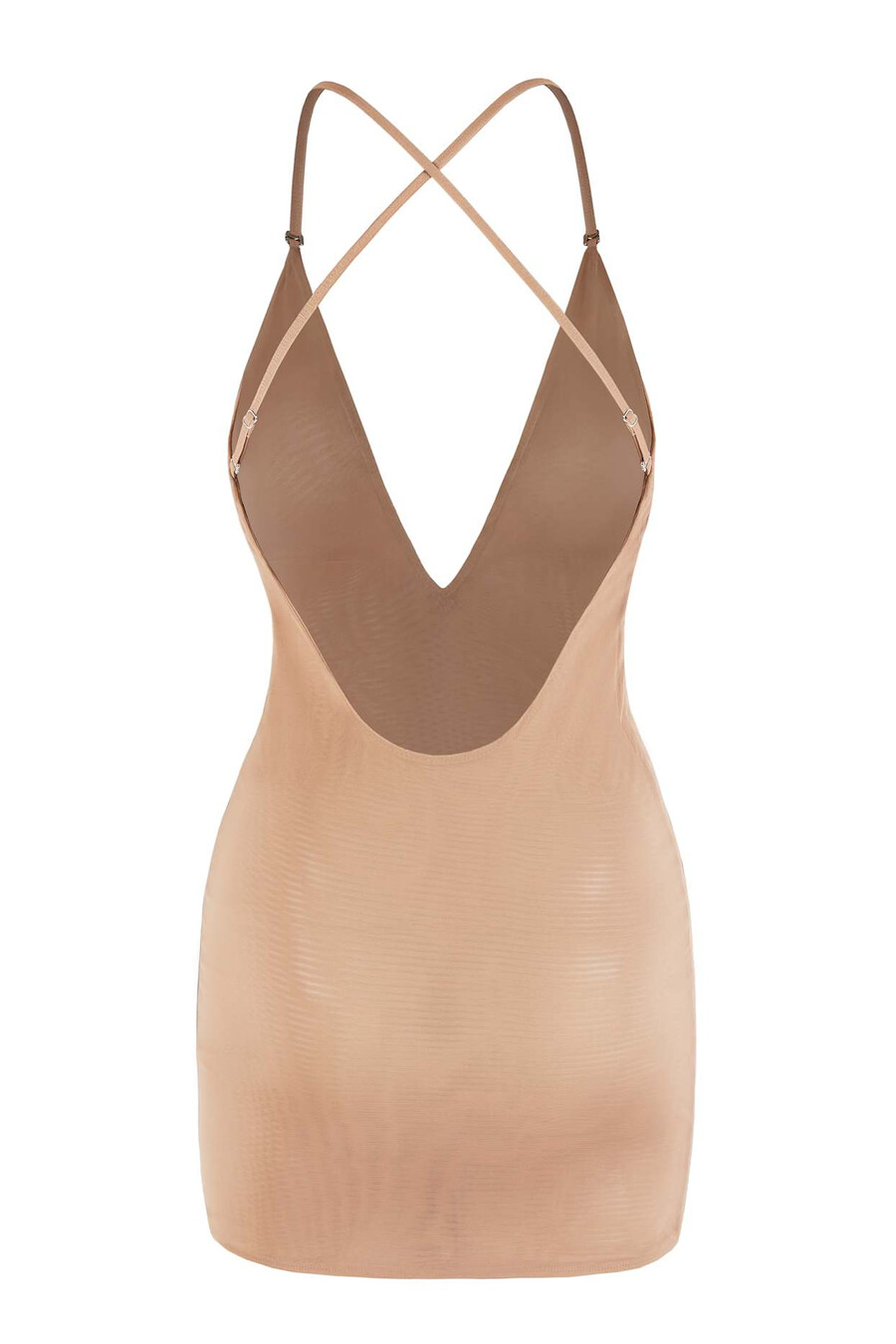 intimates mekana mrežasta višeslojna mini haljina u toploj breskvastoj boji